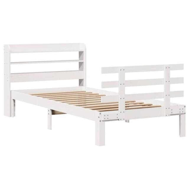 Berkfield Home Beautiful Bed Frame with Headboard without Mattress White 90x200 cm - image 1