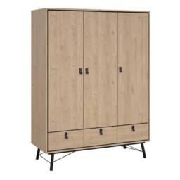 Wyld Haus Juno Natural Oak Bedroom Set 3 Door Wardrobe 3 Drawers - thumbnail 3