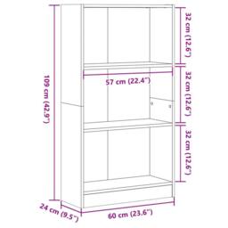 Berkfield Home Decorative Bookcase Concrete Grey 60x24x109 cm Engineered Wood - Size: 60 x 24 x 109 cm - thumbnail 9