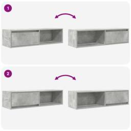Berkfield Home TV Cabinet Concrete Grey 100x31x25.5 cm Engineered Wood - thumbnail 9