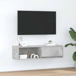Berkfield Home TV Cabinet Concrete Grey 100x31x25.5 cm Engineered Wood - thumbnail 2