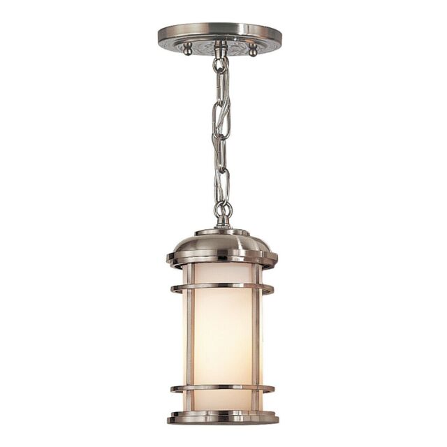 Loops Outdoor IP44 1 Bulb Chain Lantern Brushed Steel LED E27 60W in Metallics