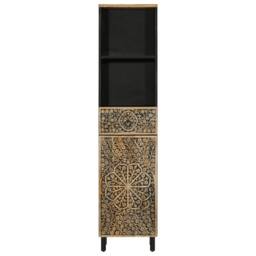 Berkfield Home Bathroom Cabinet 38x33x160 cm Solid Wood Mango in Brown - Size: 38 x 33 x 160 cm - thumbnail 3