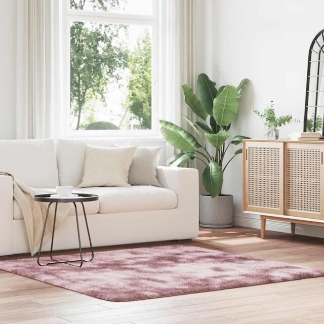 Berkfield Home Shaggy Rug High Pile NAVARRA Dusty Pink 160x160 cm Polyester - Size: Medium - image 1