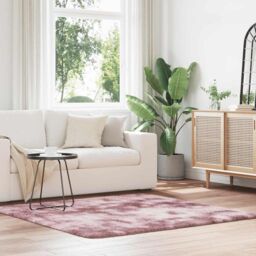 Berkfield Home Shaggy Rug High Pile NAVARRA Dusty Pink 160x160 cm Polyester - Size: Medium