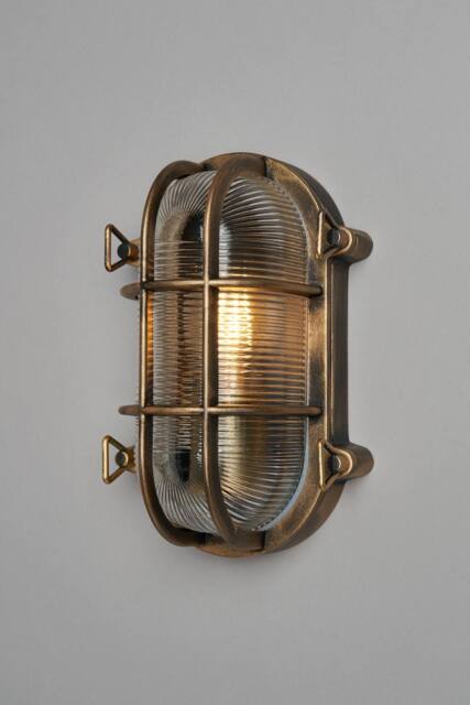 BHS Lighting Mika Caged Oval Outdoor Wall Light in Gold - image 1