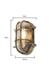 BHS Lighting Mika Caged Oval Outdoor Wall Light in Gold - thumbnail 5