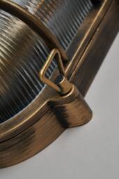 BHS Lighting Mika Caged Oval Outdoor Wall Light in Gold - thumbnail 3