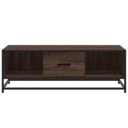 Berkfield Home Coffee Table Brown Oak 100x57x35 cm Engineered Wood & Metal - Size: 100 x 57 x 35 cm - thumbnail 5