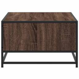 Berkfield Home Coffee Table Brown Oak 100x57x35 cm Engineered Wood & Metal - Size: 100 x 57 x 35 cm - thumbnail 6