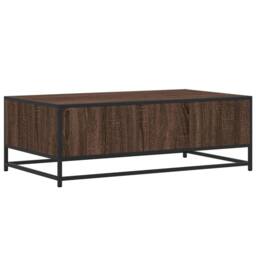 Berkfield Home Coffee Table Brown Oak 100x57x35 cm Engineered Wood & Metal - Size: 100 x 57 x 35 cm - thumbnail 7
