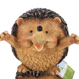 Voltico Mummy & Baby Hedgehog Garden Ornament 30x16x16cm in Brown - Size: 30 x 16 x 16 cm - thumbnail 3