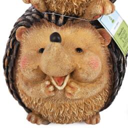 Voltico Mummy & Baby Hedgehog Garden Ornament 30x16x16cm in Brown - Size: 30 x 16 x 16 cm - thumbnail 6