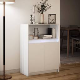 Berkfield Home Sideboard with LED White 72x34x100 cm Engineered Wood - Size: 72 x 34 x 100 cm - thumbnail 5