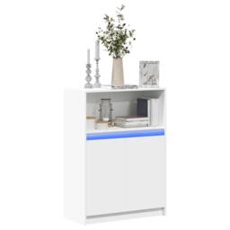 Berkfield Home Sideboard with LED White 72x34x100 cm Engineered Wood - Size: 72 x 34 x 100 cm - thumbnail 2