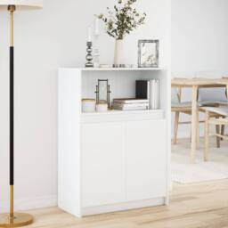 Berkfield Home Sideboard with LED White 72x34x100 cm Engineered Wood - Size: 72 x 34 x 100 cm - thumbnail 4