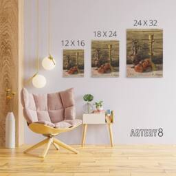 "Artery8 Candlestick Vase Mask Still Life Canvas Wall Art Print Schiele in Brown - Size: W18"" x H24""" - thumbnail 4