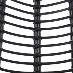 Wyld and Coco Black Rattan Armchair Wicker Detailing Black Metal Legs W64 x D62cm - thumbnail 7