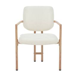 Matteo Set of 2 Bouclé Dining Chairs with Wood Grain Metal Frame in Natural - thumbnail 8