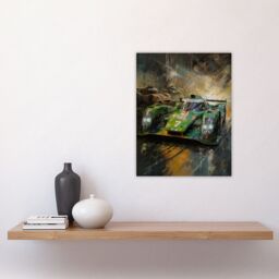 "Artery8 Wall Art Print Futuristic Motorsport F1 Car British Racing Green Concept Sports Car Artwork Man Cave Poster - Size: W24"" x H32""" - thumbnail 4