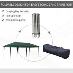 OUTSUNNY 6 x 3(m) Pop Up Gazebo Patio Party Event Heavy Duty Canopy Green - thumbnail 4