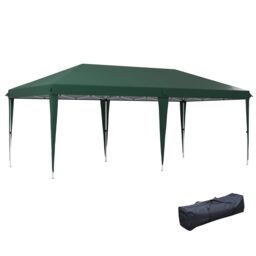 OUTSUNNY 6 x 3(m) Pop Up Gazebo Patio Party Event Heavy Duty Canopy Green - thumbnail 2