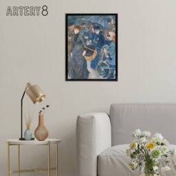 "Artery8 The Umbrellas Oil Painting Renoir Vintage Black Framed Canvas Wall Art in Blue - Size: W12"" x H16""" - thumbnail 3