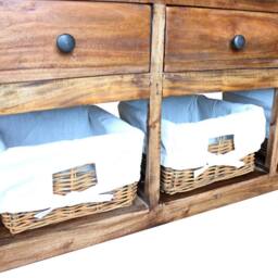 Berkfield Home Sideboard Solid Reclaimed Wood 100x30x50 cm in Brown - Size: 100 x 30 x 50 cm - thumbnail 3