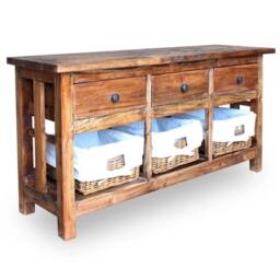 Berkfield Home Sideboard Solid Reclaimed Wood 100x30x50 cm in Brown - Size: 100 x 30 x 50 cm