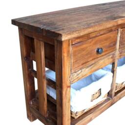 Berkfield Home Sideboard Solid Reclaimed Wood 100x30x50 cm in Brown - Size: 100 x 30 x 50 cm - thumbnail 4