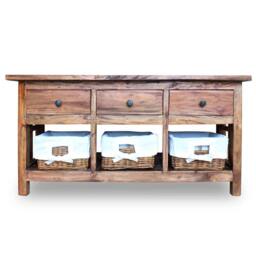 Berkfield Home Sideboard Solid Reclaimed Wood 100x30x50 cm in Brown - Size: 100 x 30 x 50 cm - thumbnail 2