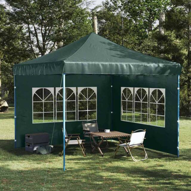 Berkfield Home Party Tent Sidewall 2 pcs with Window PE Green - image 1