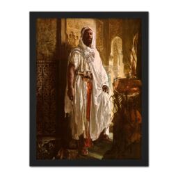 "Artery8 Wall Art Print Charlemont The Moorish Chief Large Framed Wall Décor Art in Light Oak - Size: W18"" x H24""" - thumbnail 1
