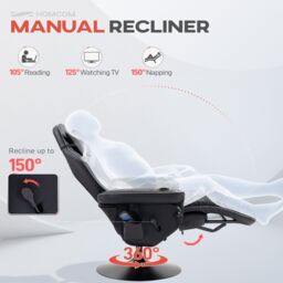 HOMCOM Massage Recliner Chair with Remote, PU Leather Recliner Armchair Grey - thumbnail 6