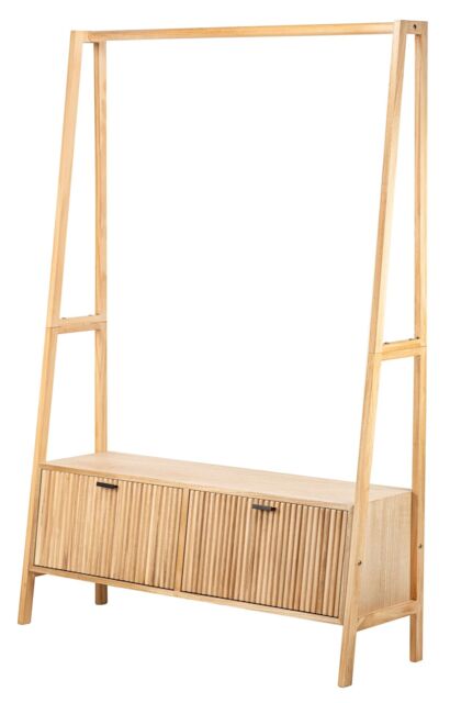 Nordlys Entryway Solid Wood Coat Rack in Light Brown - image 1