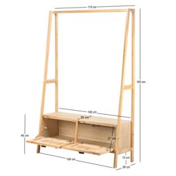 Nordlys Entryway Solid Wood Coat Rack in Light Brown - thumbnail 5