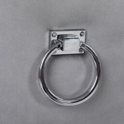 Neo Set of Two Studded Velvet Dining Chair with Ring Knocker Detail in Dark Grey - thumbnail 4