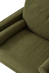 Living and Home Green Corduroy Upholstered Single Sofa Armchair - thumbnail 8
