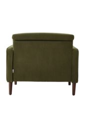 Living and Home Green Corduroy Upholstered Single Sofa Armchair - thumbnail 6