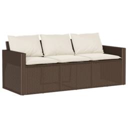 Berkfield Home Beautiful 2 Piece Garden Dining Set with Cushions Brown Poly Rattan - thumbnail 4