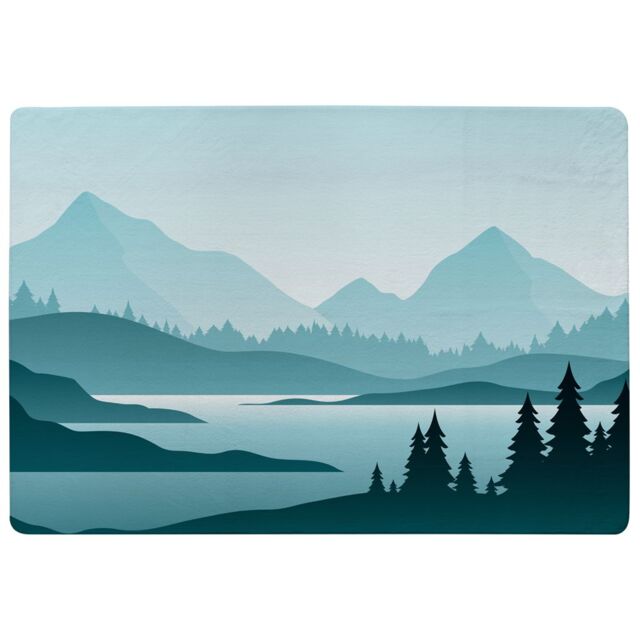 Benjamin Tate Design Abstract Mountain Landscape Designer Rug in Natural - Size: Large - image 1