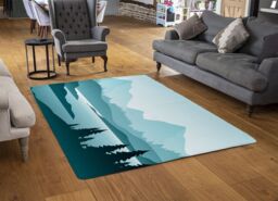 Benjamin Tate Design Abstract Mountain Landscape Designer Rug in Natural - Size: Large - thumbnail 2