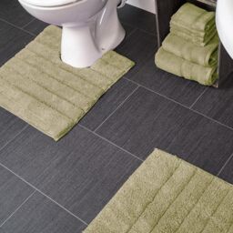 Allure Bath Fashions Ribbed Two Piece Bath Mat & Toilet Mat Set in Light Green - thumbnail 2