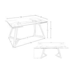 Angel Cerda Rectangular Tempered Glass Extending Dining Table in Walnut - thumbnail 8