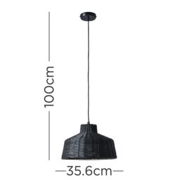 ValueLights Kora Black Ceiling Pendant Light Shad with LED Filament Bulb - thumbnail 6