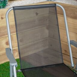 Samuel Alexander 2 x Foldable Garden Chairs Fixed position garden chairs with grey frame & black fabric - thumbnail 5