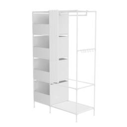 VOGREX White Heavy Duty Foldable Steel Garment Display Rack - thumbnail 1