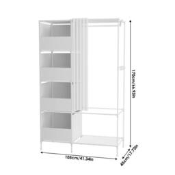 VOGREX White Heavy Duty Foldable Steel Garment Display Rack - thumbnail 2