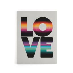 "Artery8 Love Retro Colour Gradient Stripe Typography Canvas Wall Art Print - Size: W18"" x H24""" - thumbnail 1