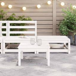 Berkfield Home Sturdy 2 Piece Garden Lounge Set White Solid Pinewood